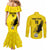 Custom Togo Football Couples Matching Mermaid Dress and Long Sleeve Button Shirt Come On Les Eperviers