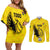 Custom Togo Football Couples Matching Off Shoulder Short Dress and Long Sleeve Button Shirt Come On Les Eperviers