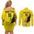 Custom Togo Football Couples Matching Off Shoulder Short Dress and Long Sleeve Button Shirt Come On Les Eperviers