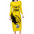 Custom Togo Football Family Matching Long Sleeve Bodycon Dress and Hawaiian Shirt Come On Les Eperviers