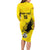 Custom Togo Football Family Matching Long Sleeve Bodycon Dress and Hawaiian Shirt Come On Les Eperviers