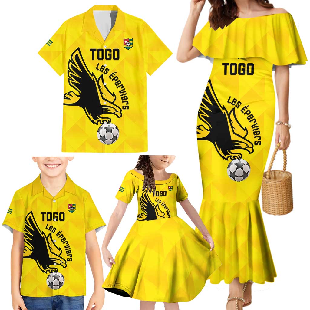 Custom Togo Football Family Matching Mermaid Dress and Hawaiian Shirt Come On Les Eperviers