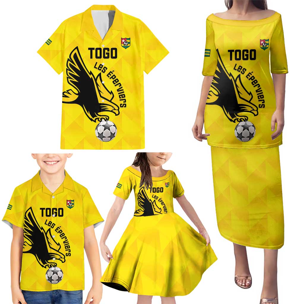 Custom Togo Football Family Matching Puletasi and Hawaiian Shirt Come On Les Eperviers