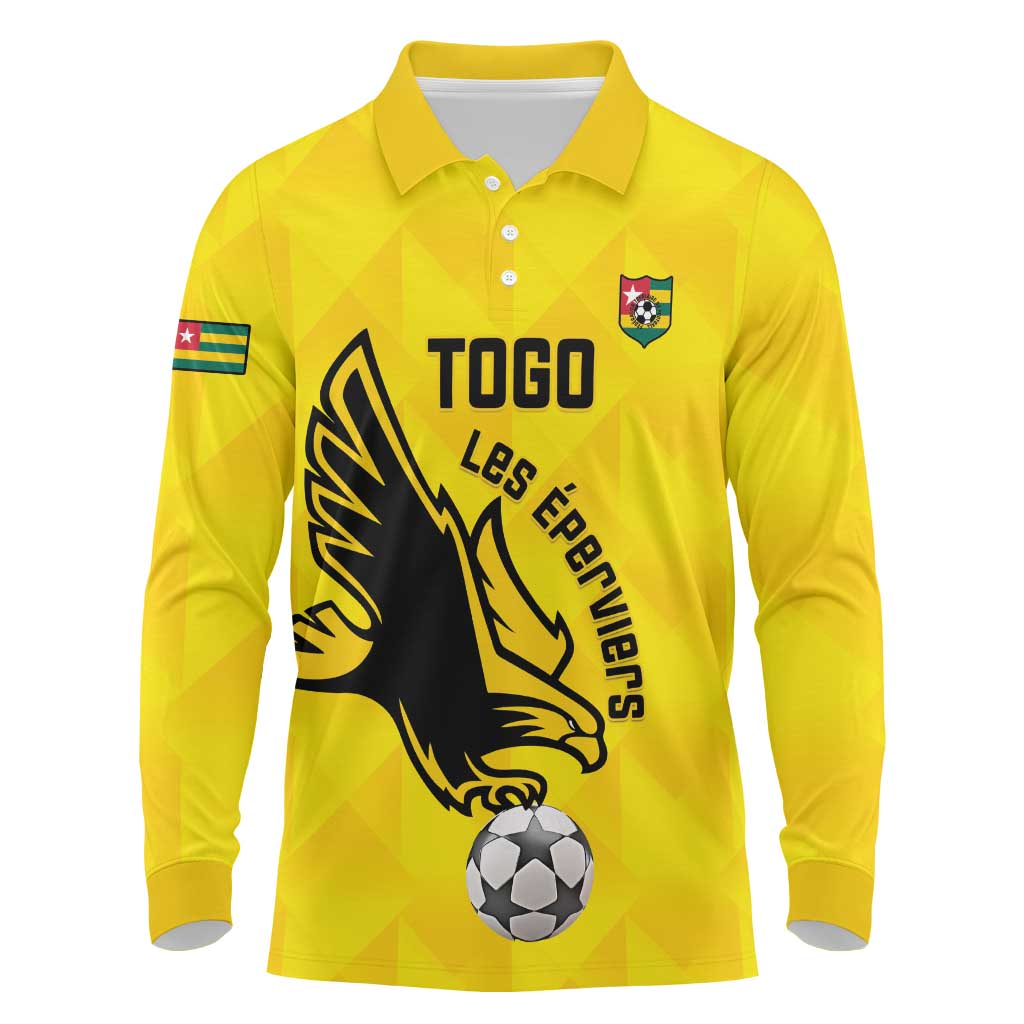 Custom Togo Football Long Sleeve Polo Shirt Come On Les Eperviers