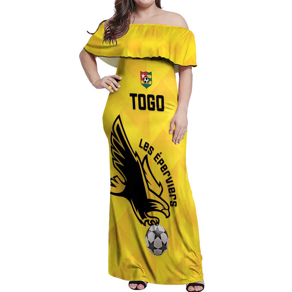 Custom Togo Football Off Shoulder Maxi Dress Come On Les Eperviers