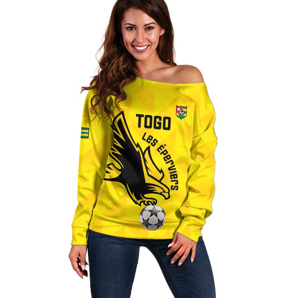 Custom Togo Football Off Shoulder Sweater Come On Les Eperviers