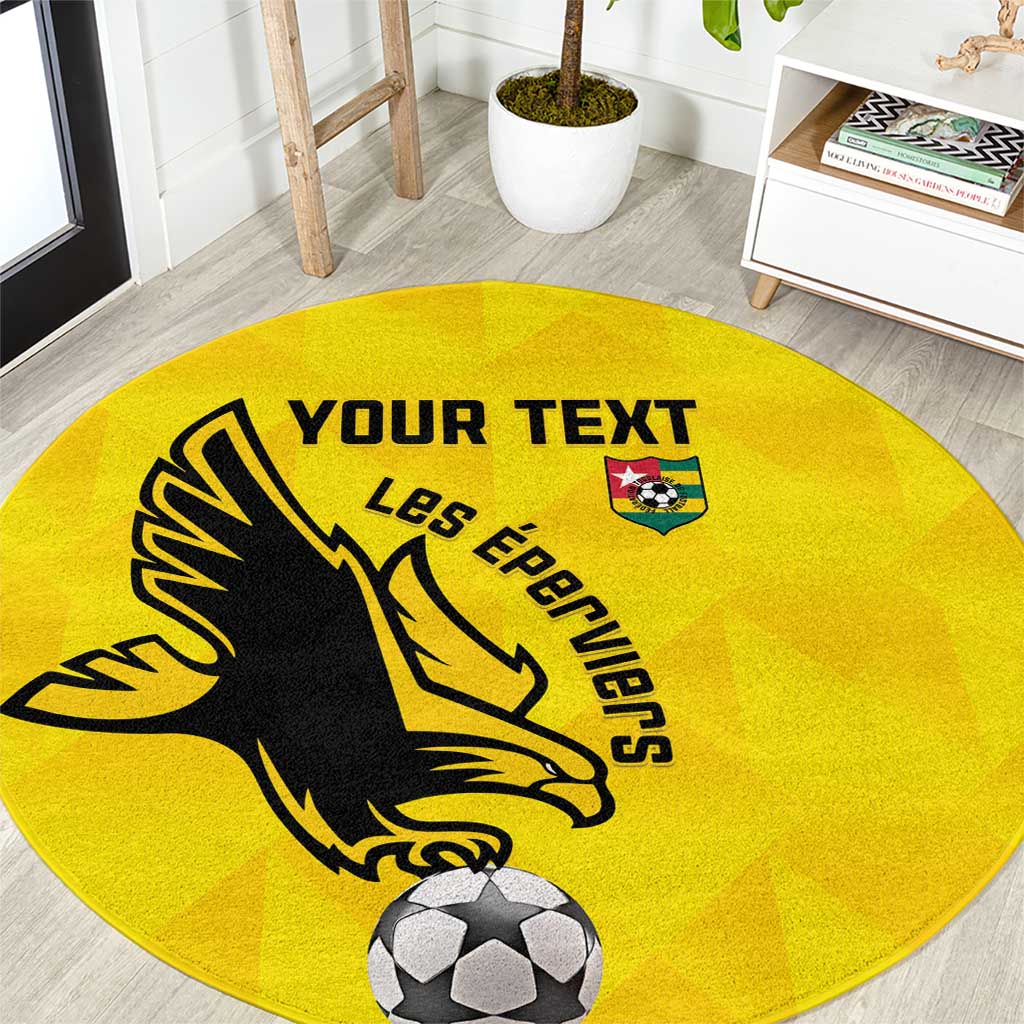 Custom Togo Football Round Carpet Come On Les Eperviers