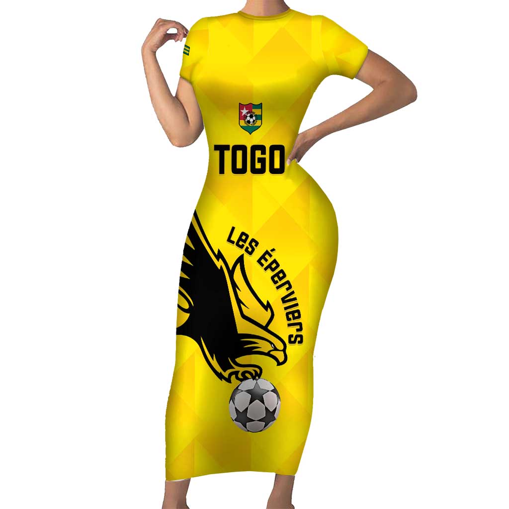 Custom Togo Football Short Sleeve Bodycon Dress Come On Les Eperviers