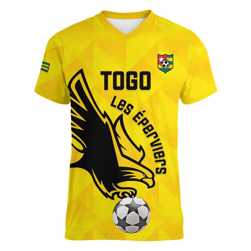 Custom Togo Football Women V-Neck T-Shirt Come On Les Eperviers