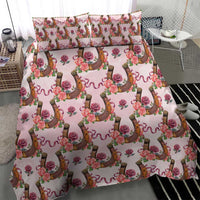 Kentucky Lucky Horseshoe Floral Bedding Set Vintage Western Pattern