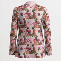 Kentucky Lucky Horseshoe Floral Blazer Vintage Western Pattern
