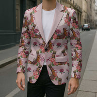 Kentucky Lucky Horseshoe Floral Blazer Vintage Western Pattern
