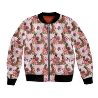 Kentucky Lucky Horseshoe Floral Bomber Jacket Vintage Western Pattern