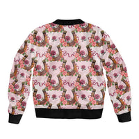 Kentucky Lucky Horseshoe Floral Bomber Jacket Vintage Western Pattern
