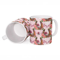 Kentucky Lucky Horseshoe Floral Ceramic Mug Vintage Western Pattern