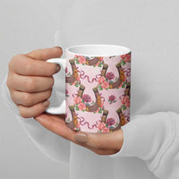 Kentucky Lucky Horseshoe Floral Ceramic Mug Vintage Western Pattern