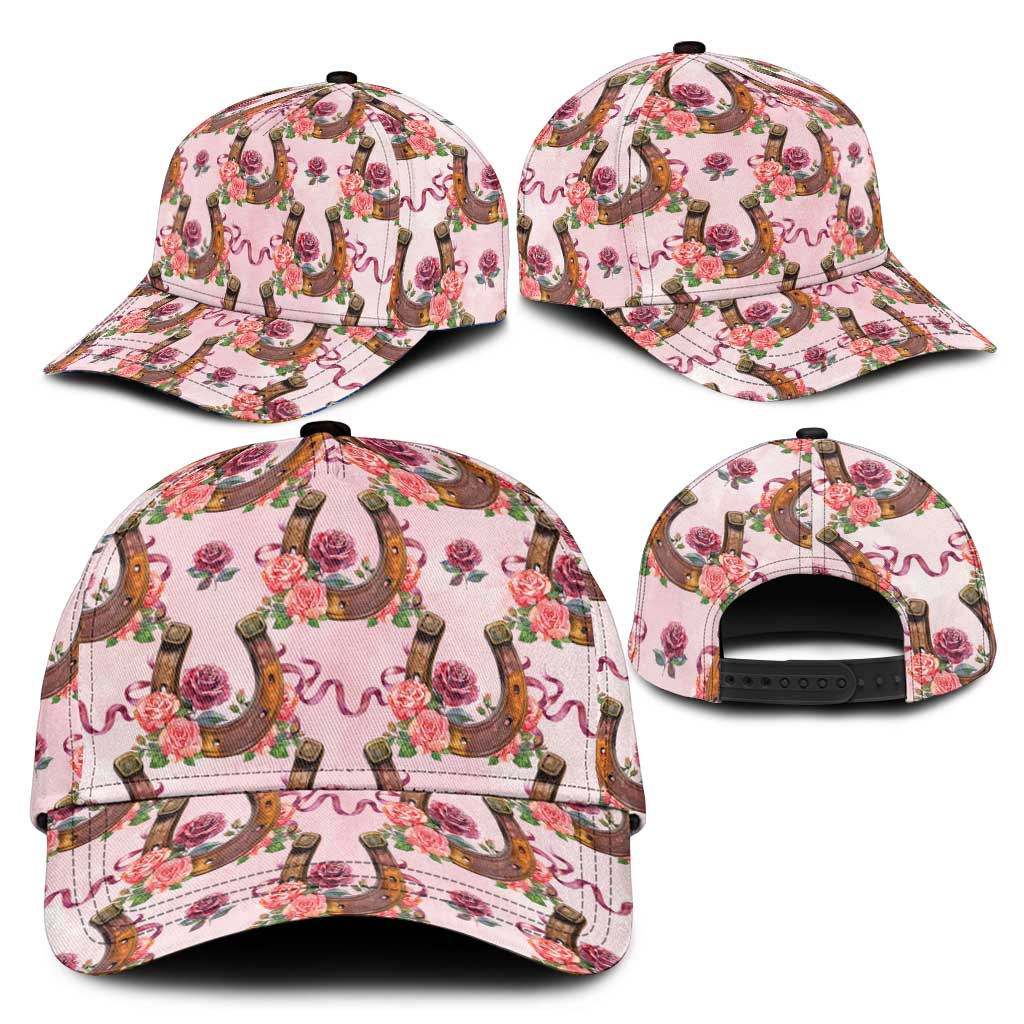 Kentucky Lucky Horseshoe Floral Classic Cap Vintage Western Pattern