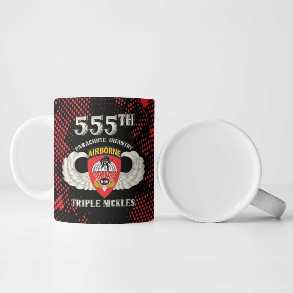 Personalized 555th Parachute Infantry Ceramic Mug Triple Nickles Airborne Veteran Tribute
