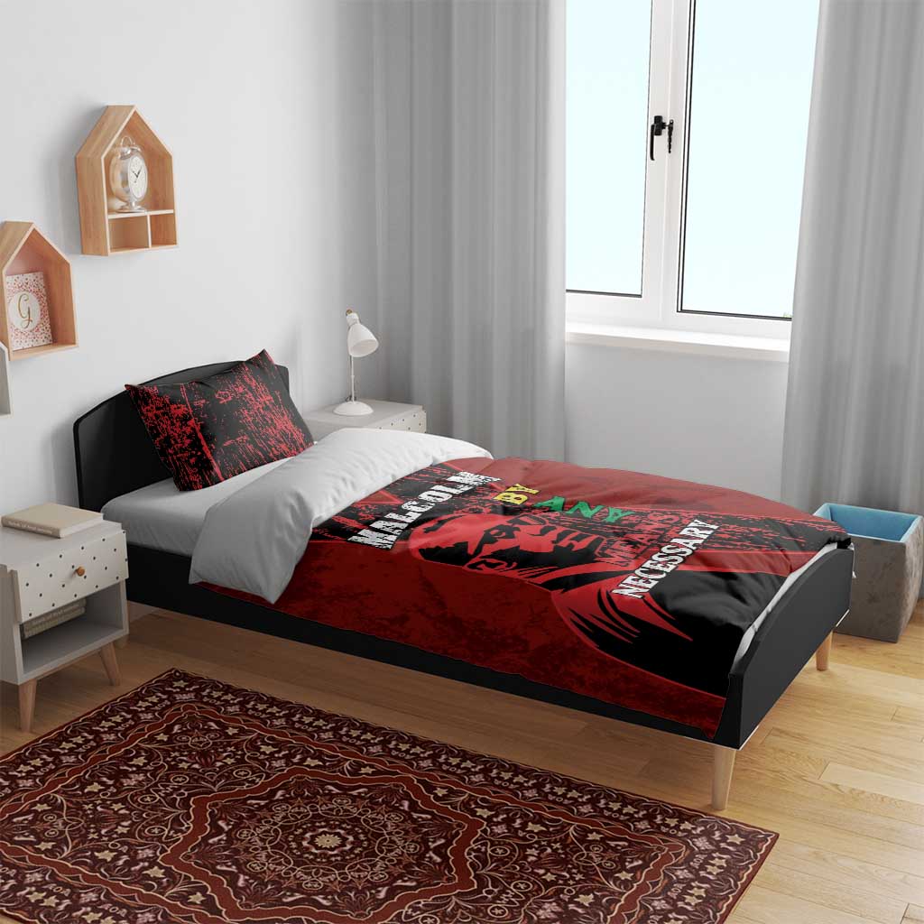 Happy Malcolm X Day Bedding Set By Any Means Necessary