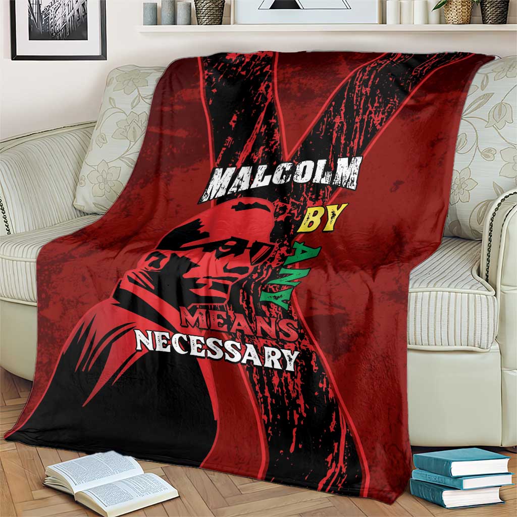 Happy Malcolm X Day Blanket By Any Means Necessary