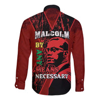 Happy Malcolm X Day Long Sleeve Button Shirt By Any Means Necessary