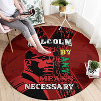 Happy Malcolm X Day Round Carpet By Any Means Necessary