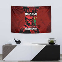 Happy Malcolm X Day Tapestry By Any Means Necessary