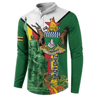 Personalized Zimbabwe Heroes' Day Button Sweatshirt Liberation War Memorial Monument - Wonder Print Shop