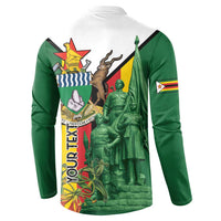 Personalized Zimbabwe Heroes' Day Button Sweatshirt Liberation War Memorial Monument - Wonder Print Shop