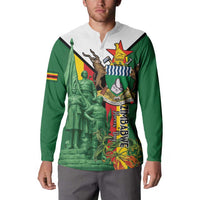 Personalized Zimbabwe Heroes' Day Button Sweatshirt Liberation War Memorial Monument - Wonder Print Shop