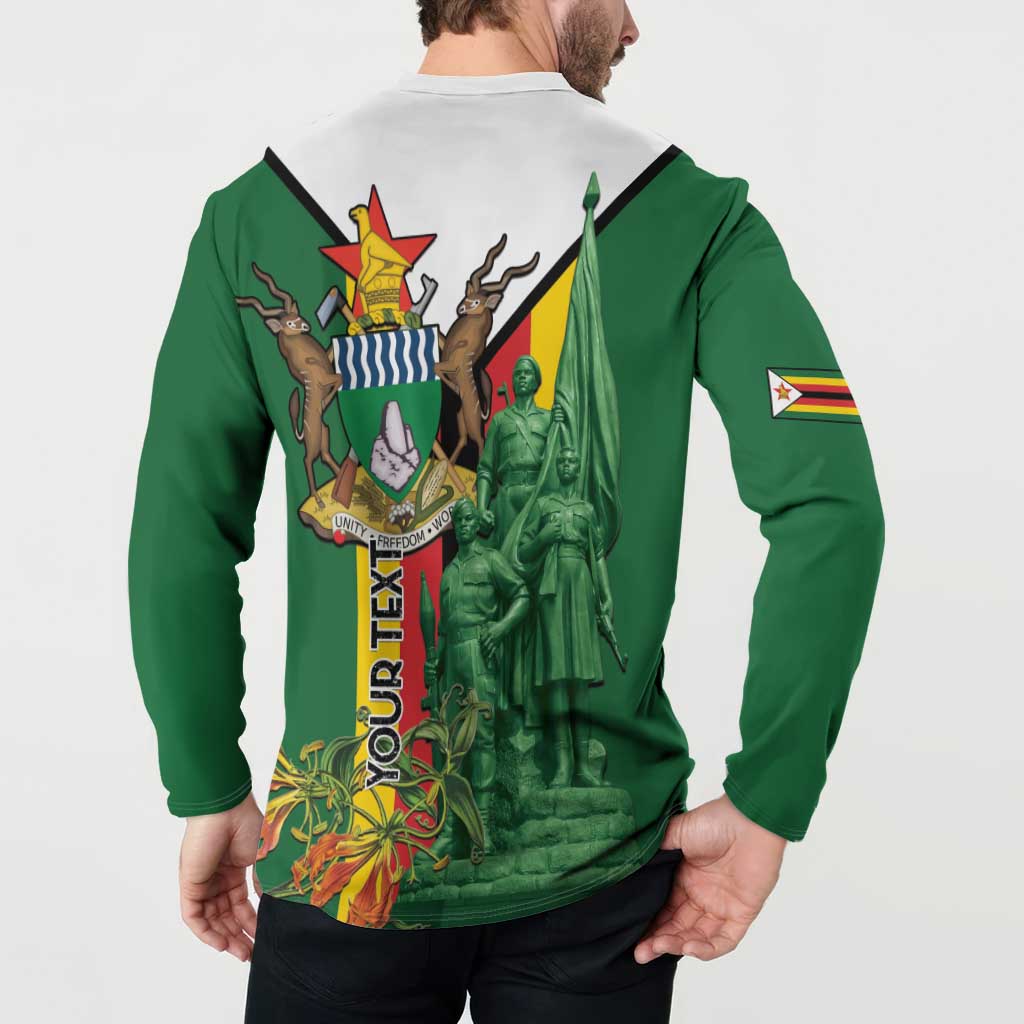 Personalized Zimbabwe Heroes' Day Button Sweatshirt Liberation War Memorial Monument - Wonder Print Shop