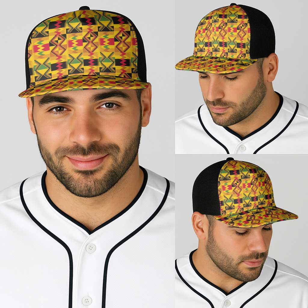 African Kente Pattern Baseball Net Cap Emaa Da - Wonder Print Shop