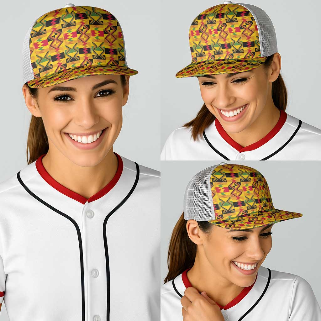 African Kente Pattern Baseball Net Cap Emaa Da - Wonder Print Shop