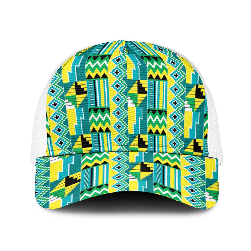African Kente Pattern Baseball Net Cap Nkyinkyin - Wonder Print Shop