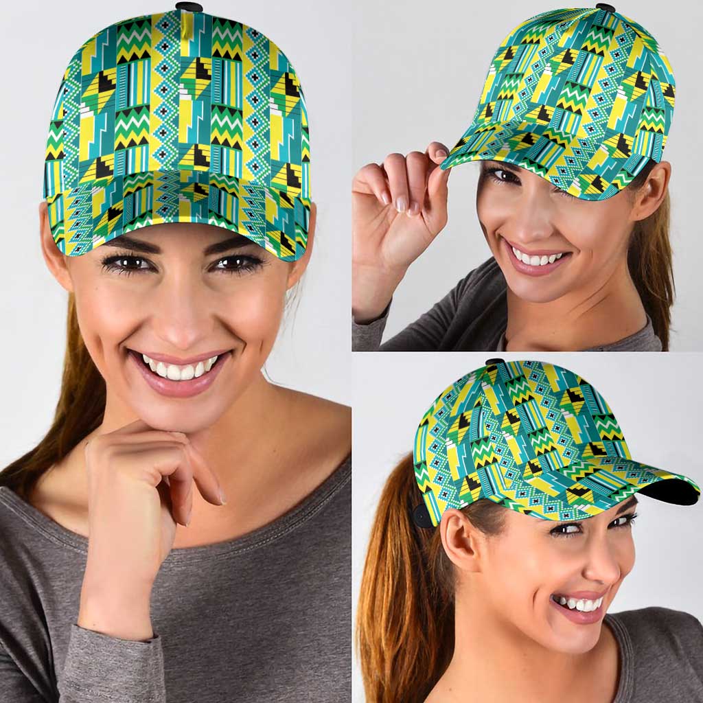 African Kente Pattern Classic Cap Nkyinkyin - Wonder Print Shop