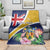 Personalised Turks And Caicos Islands Blanket Coat Of Arms Tropical Flower