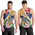 Personalised Turks And Caicos Islands Men Tank Top Coat Of Arms Tropical Flower - Wonder Print Shop