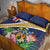 Personalised Turks And Caicos Islands Quilt Bed Set Coat Of Arms Tropical Flower - Wonder Print Shop