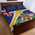 Personalised Turks And Caicos Islands Quilt Bed Set Coat Of Arms Tropical Flower - Wonder Print Shop