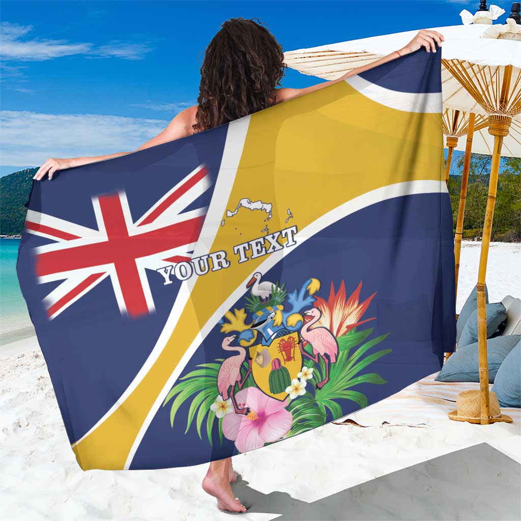 Personalised Turks And Caicos Islands Sarong Coat Of Arms Tropical Flower