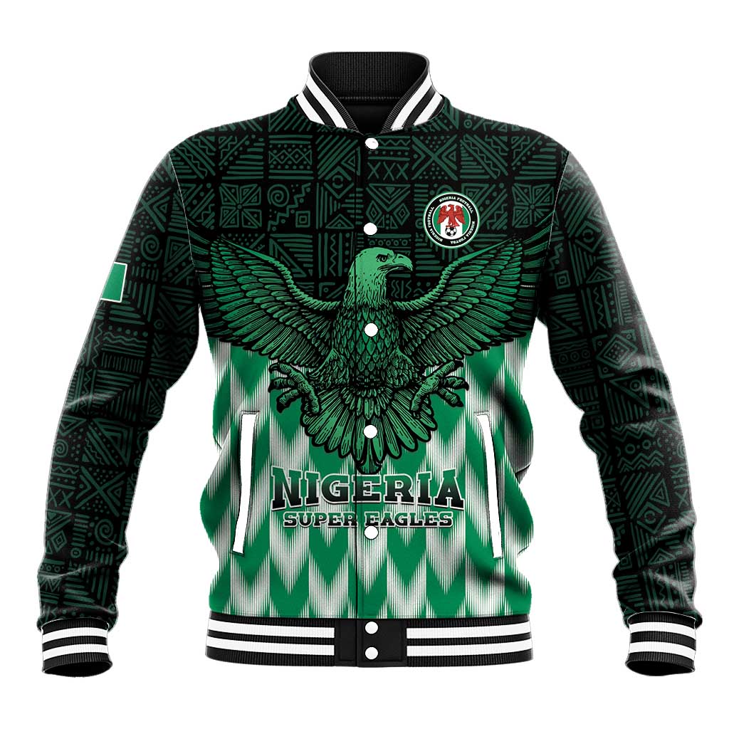 Custom Nigeria Football Baseball Jacket Go Super Eagles Sporty Style - Wonder Print Shop