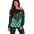 Custom Nigeria Football Off Shoulder Sweater Go Super Eagles Sporty Style - Wonder Print Shop