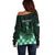 Custom Nigeria Football Off Shoulder Sweater Go Super Eagles Sporty Style - Wonder Print Shop