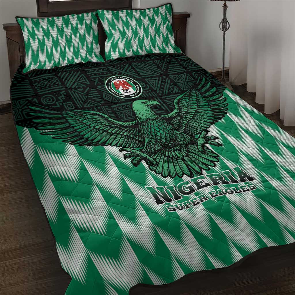 Nigeria Football Quilt Bed Set Go Super Eagles Sporty Style - Wonder Print Shop