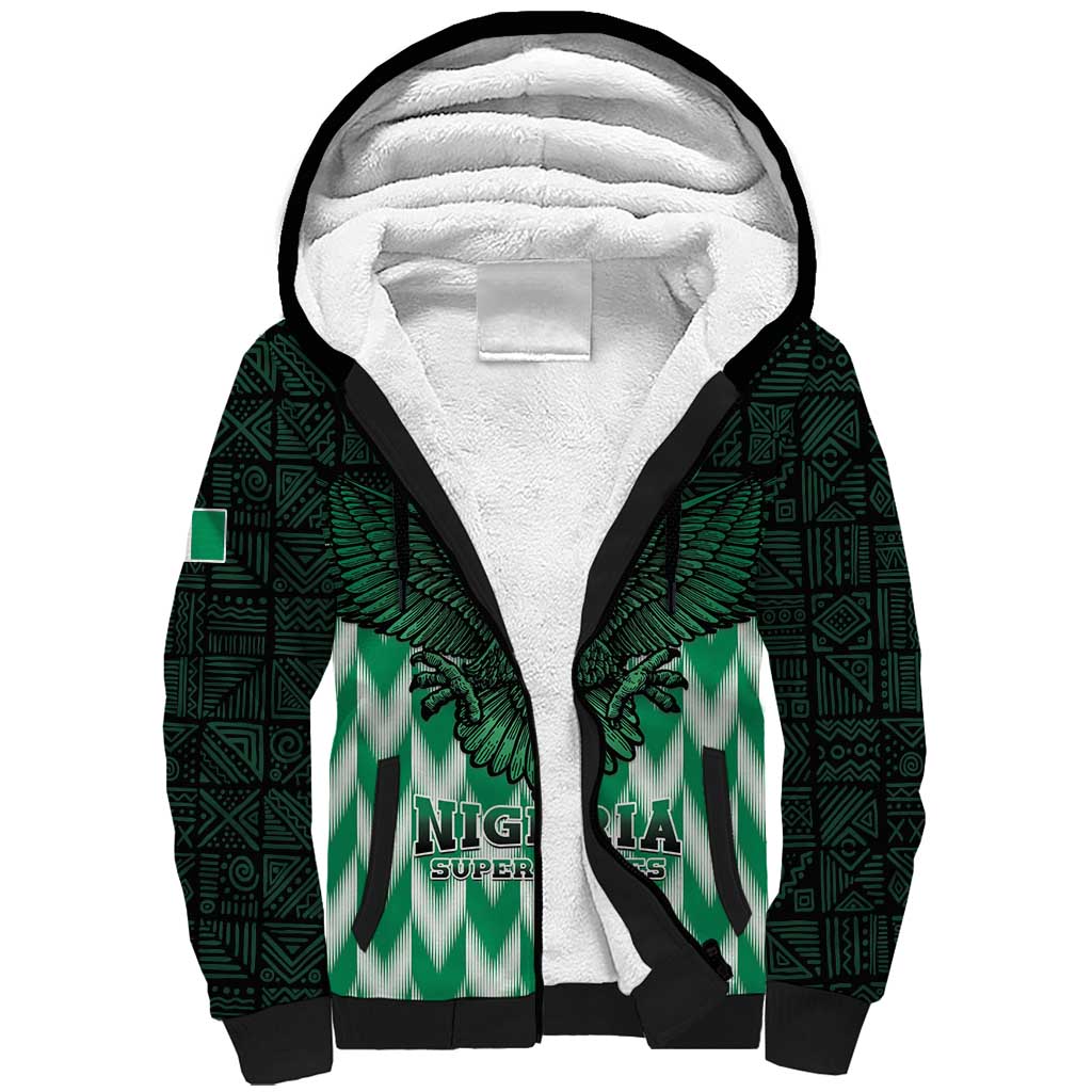 Custom Nigeria Football Sherpa Hoodie Go Super Eagles Sporty Style - Wonder Print Shop