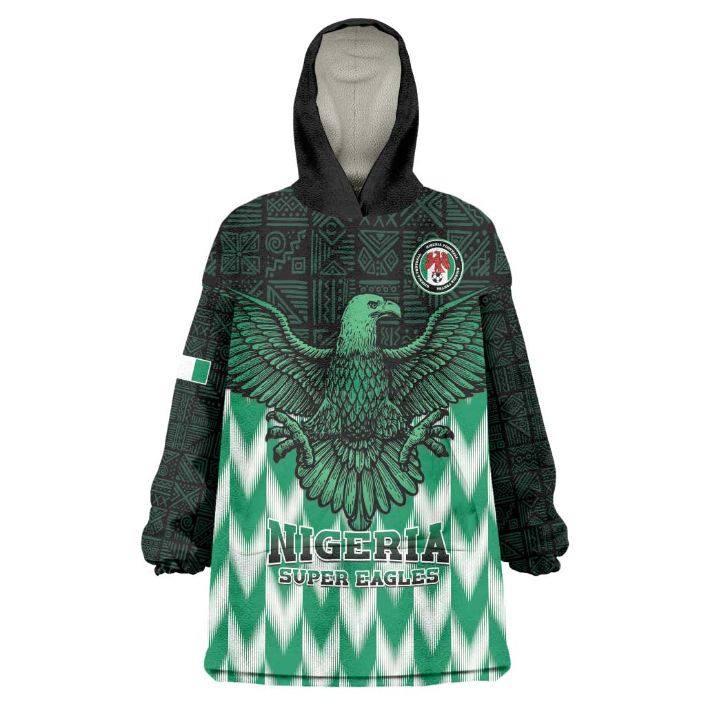 Custom Nigeria Football Wearable Blanket Hoodie Go Super Eagles Sporty Style