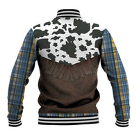 Cowboy Vest Costume Baseball Jacket Blue Yellow Plaid Pattern - Wonder Print Shop
