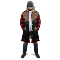 Western Cowboy Vest Style Cloak Black Red Plaid Pattern - Wonder Print Shop