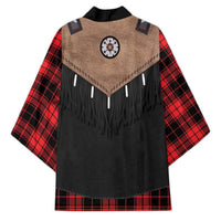 Western Cowboy Vest Style Kimono Black Red Plaid Pattern - Wonder Print Shop