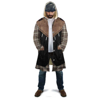 Western Cowboy Vest Style Cloak Brown Beige Plaid Pattern - Wonder Print Shop